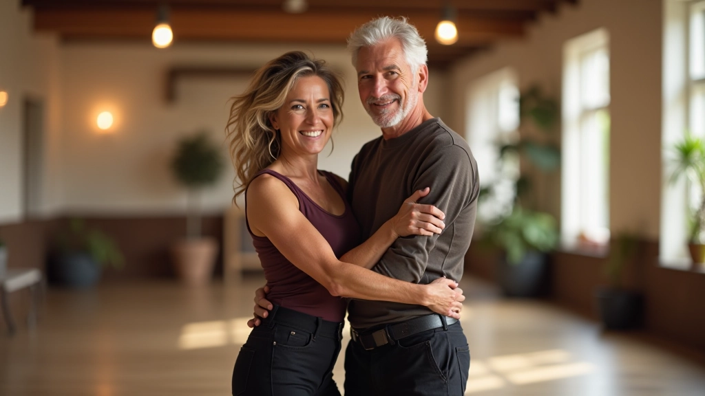 Man and woman wearing comfortable dance clothing suitable for beginner salsa classes