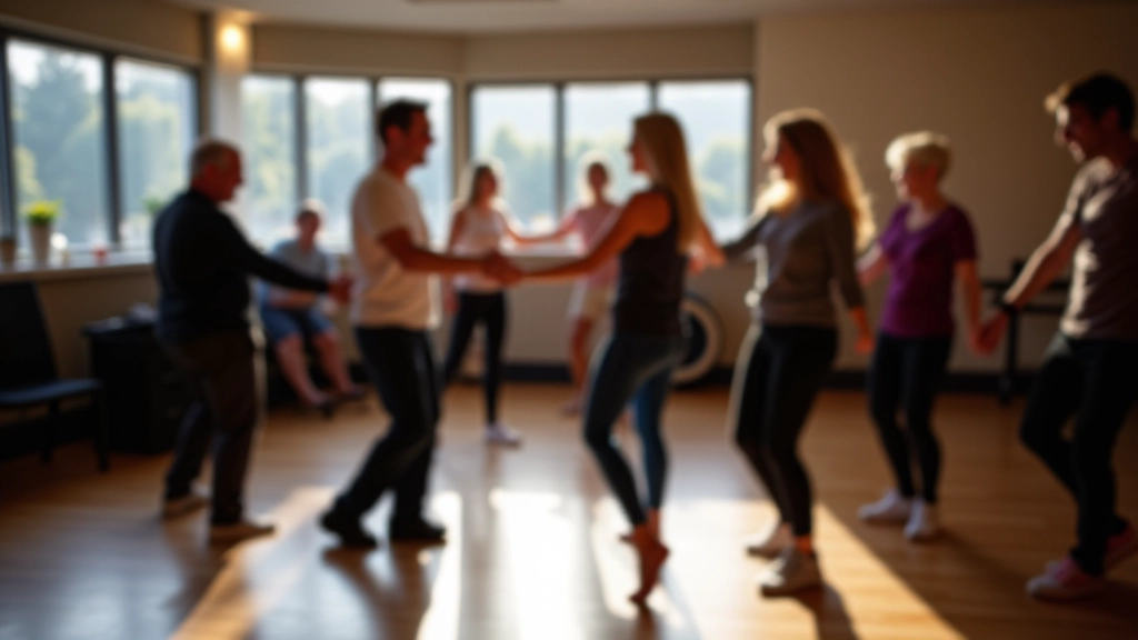 Instructor showing salsa footwork to beginner students in Cork dance studio