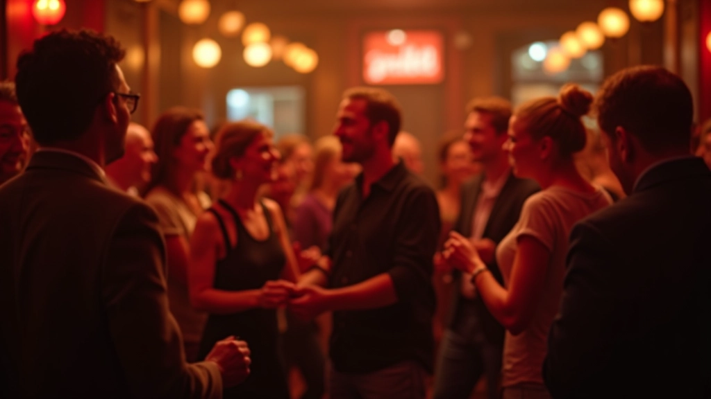 Group of people at a social dance event in Dublin Temple Bar