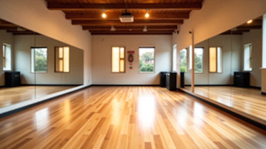 Modern dance studio in Cork with wooden floors, mirrors, and bright lighting where beginner classes are held